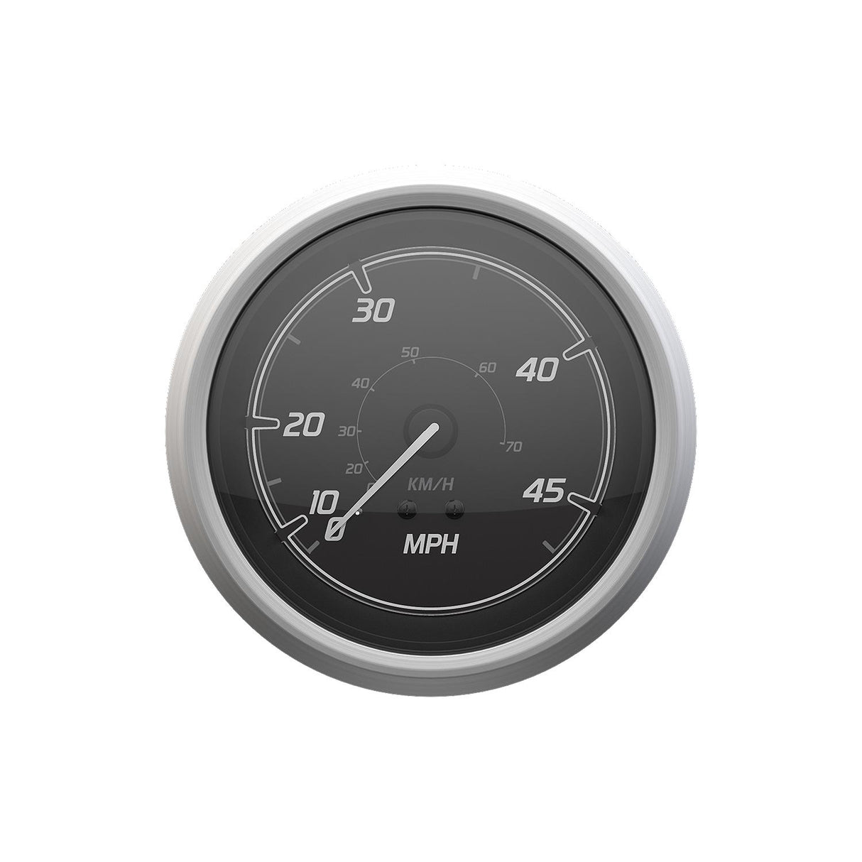 Quicksilver 8M6020111 Speedometer (45mph), Black/Brushed Stainless