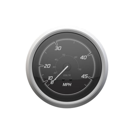 Quicksilver 8M6020111 Speedometer (45mph), Black/Brushed Stainless