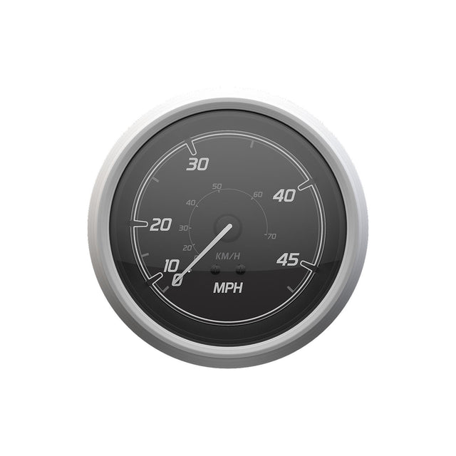 Quicksilver 8M6020111 Speedometer (45mph), Black/Brushed Stainless