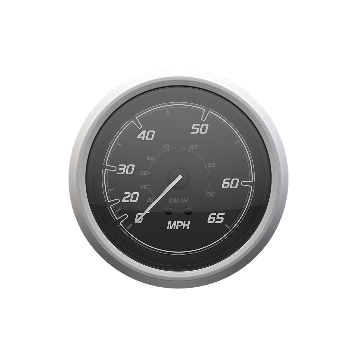 Quicksilver 8M6020112 Speedometer (45mph), Black/Brushed Stainless