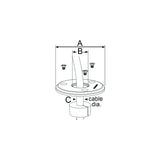 Scanstrut DSLP30BLK Low Profile Cable Seal, Black anodized aluminum, fits 9-14mm cable