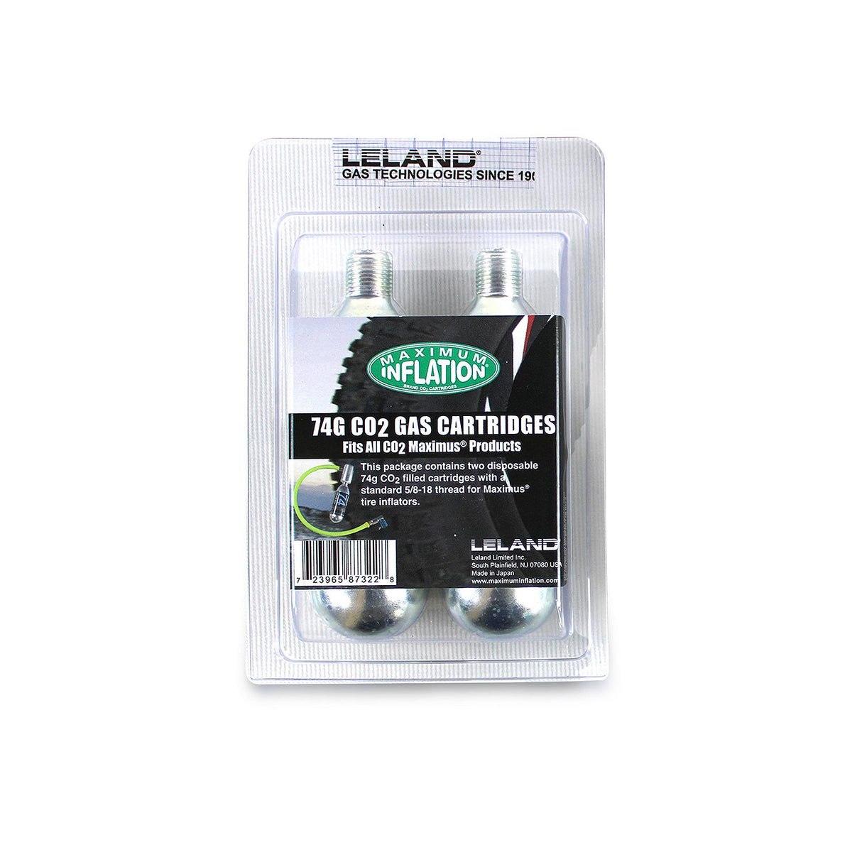 Leland 87322 Replacement CO2 74-Gram cartridge, 2 pack