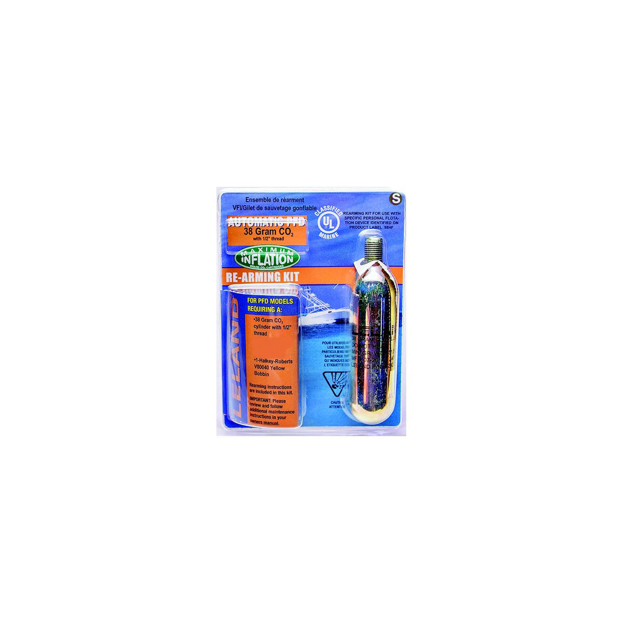 Leland V9500086202Z Rearm Kit-Auto-38G, 1/2" Threaded 38-Gram Co2 For Automatic PFD
