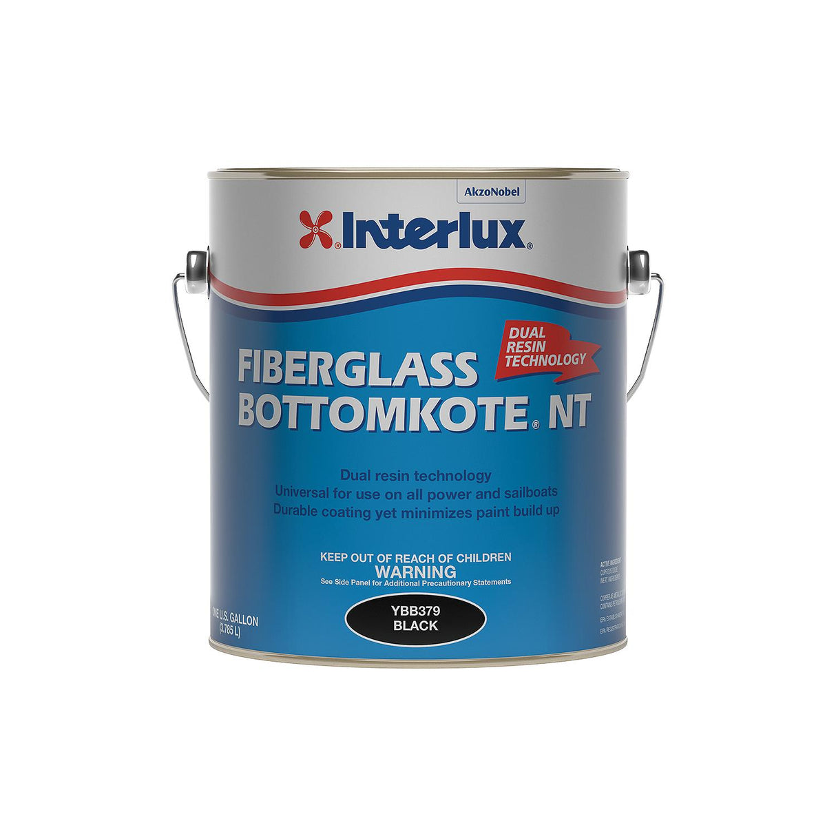 Interlux YBB379G Fiberglass Bottomkote® NT Bottom Paint, Black Gal.
