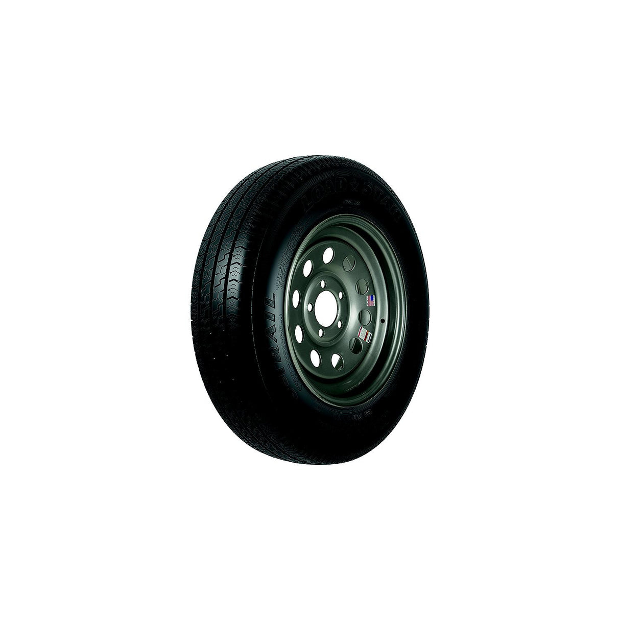 Loadstar Tires 31218HD 12" Bias and St Radial Tire and Wheel Assemblies - 5 on 4-1/2, Galvanized, 1520 lbs., 10 Ply's, ST145/R-12 KR25 Radial, Modular w/ Offset