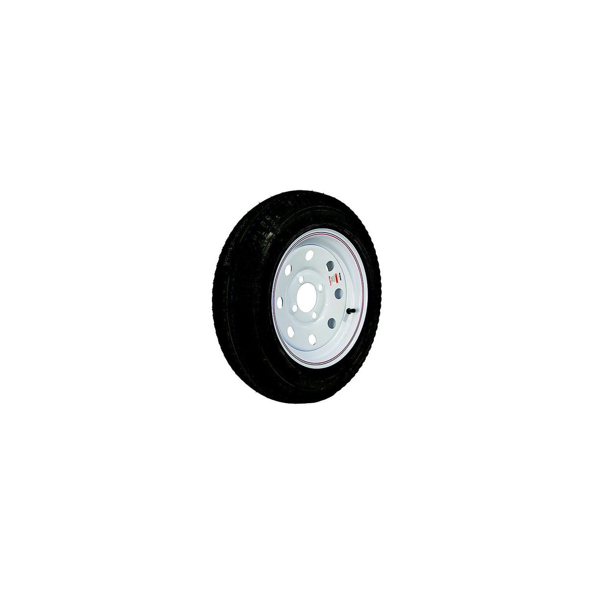 Loadstar Bias Tire and Wheel (Rim) Assembly K353 480-12 4 Hole 6 Ply, White With Stripe, Modular