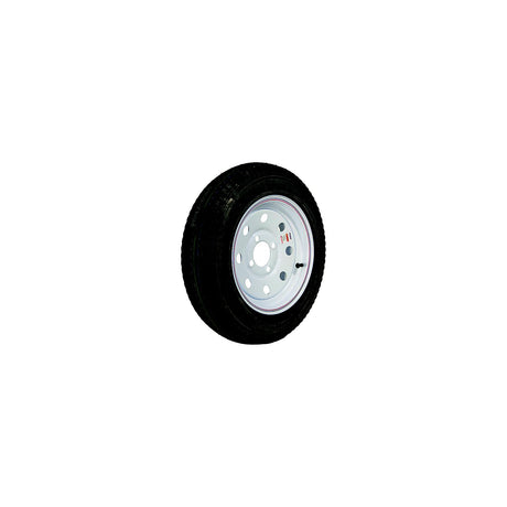 Loadstar Bias Tire and Wheel (Rim) Assembly K353 480-12 4 Hole 6 Ply, White With Stripe, Modular