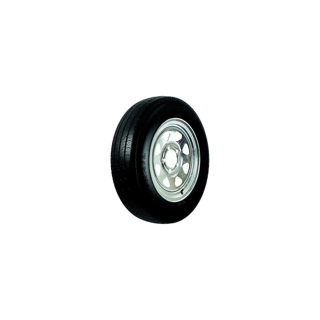 Loadstar Bias Tire and Wheel (Rim) Assembly KR25 ST145/R-12 5-Hole 8 Ply, Galvanized, Spoke