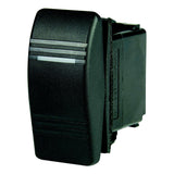BEP 1001807 Weather Resistant Contura Rocker Switch, On-Off-(On), DPDT, 1/4" Blade Terminals, Illuminated Amber