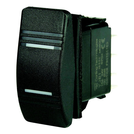 BEP 1001808 Weather Resistant Contura Rocker Switch, On-Off-On, DPDT, 1/4" Blade Terminals, Illuminated Amber (2 Positions)