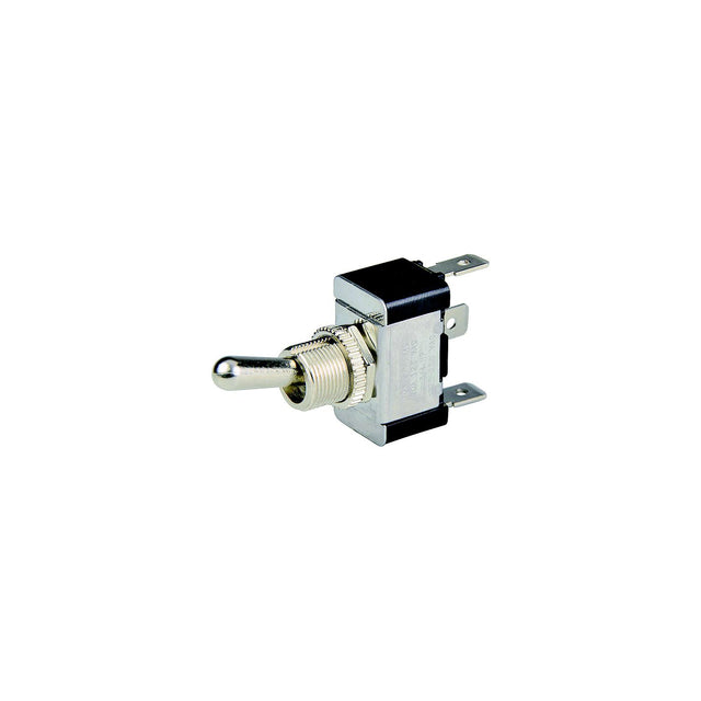 BEP 1002001 Chrome Plated Toggle Switch, On-Off-On, SPDT, 1/4" Blade Terminals