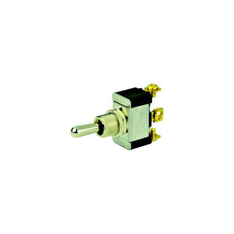 BEP 1002004 Chrome Plated Toggle Switch, (On)-Off-(On), SPDT, #6–32 Screw Terminals