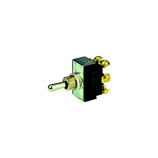 BEP 1002012 Chrome Plated Toggle Switch, (On)-Off-(On), DPDT, #6–32 Screw Terminals