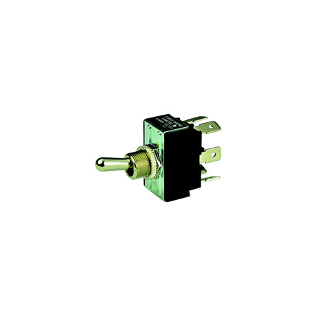 BEP 1002014 Chrome Plated Toggle Switch, On-Off-(On), DPDT, 1/4" Blade Terminals