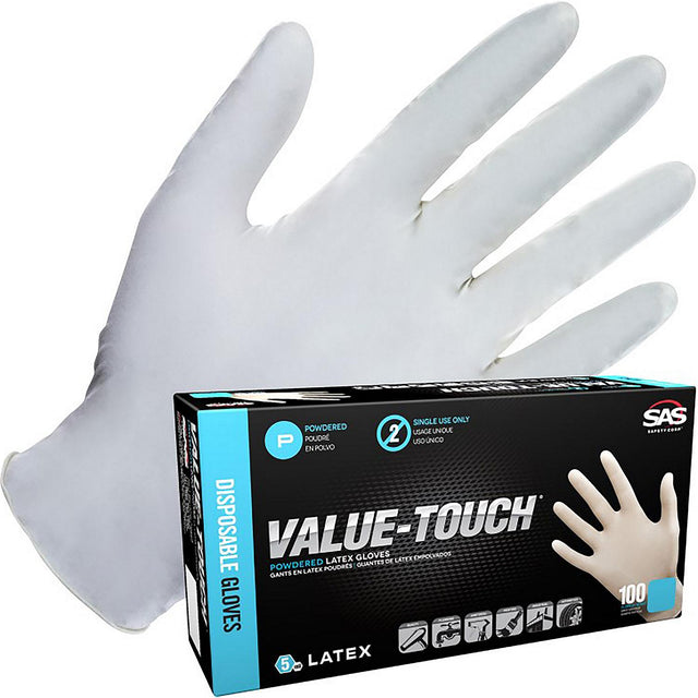 Raven Safety, 6593, Latex 5mil Wht L PWDR 100/bx, Latex, White, ≥ 240, 5 mil, Large
