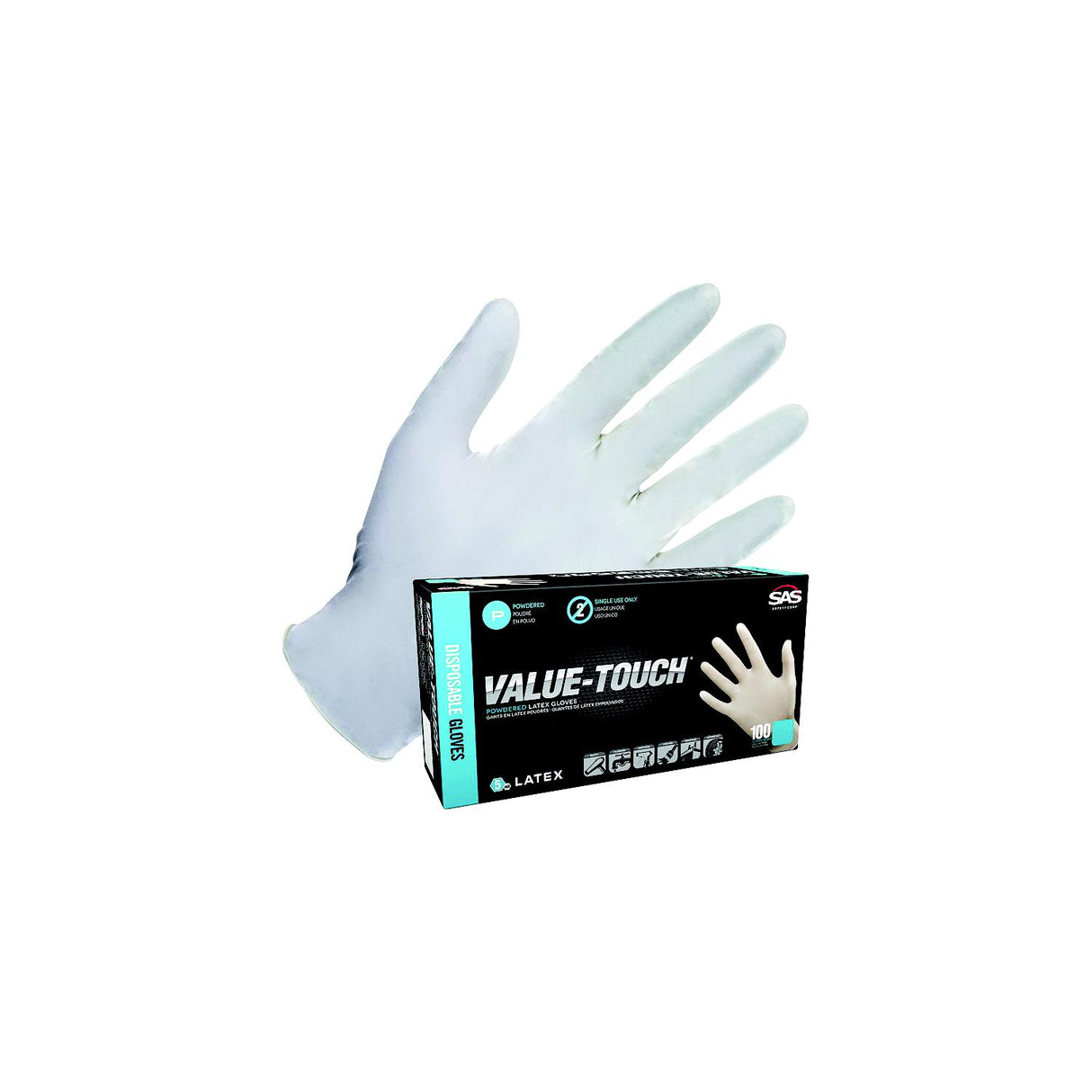 Raven Safety, 6593, Latex 5mil Wht L PWDR 100/bx, Latex, White, ≥ 240, 5 mil, Large