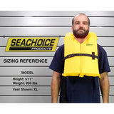 Seachoice Type II Personal Life Vest Foam Flotation Device, Yellow, Adult XL