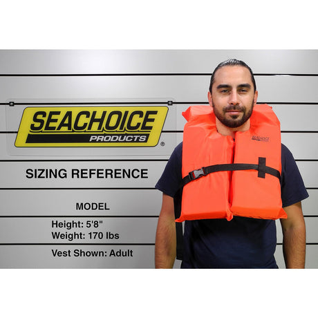 Seachoice Life Vest, Type II Personal Flotation Device, Orange, Adult