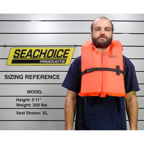 Seachoice Life Vest, Type II Personal Flotation Device, Orange, Adult XL
