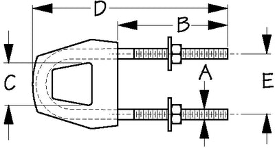Sea-Dog Line 079233-1 Chrome Zinc Twin Shank Bow Eye - LMC Shop