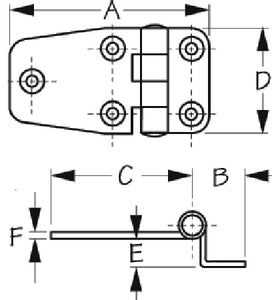 Sea-Dog Line 201570-1 Door Hinge 1-1/2x2-3/4 Ss 2/cd - LMC Shop